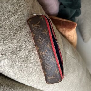 Louis Vuitton Red and Black Zippered Pouch